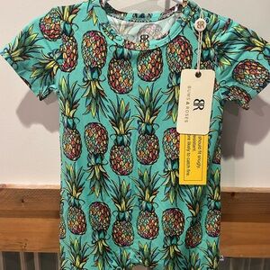 Bush & Roses Pineapple Print Kids Bodysuit - Green
